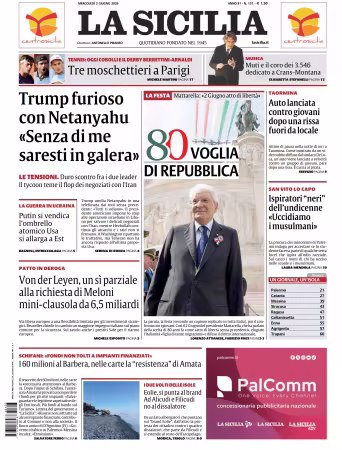 La Sicilia - 3 giugno 2026