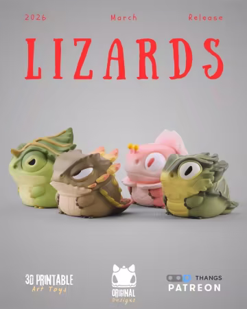 Grumpii Art Toy – Lizards – 3D Print Model