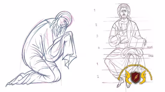 Byzantine Iconography Series 6: Drawing Seated Figures