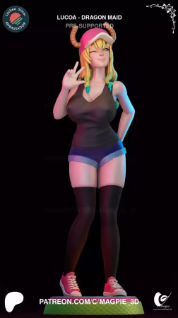 Magpie 3D – Lucoa Quetzalcoatl – Miss Kobayashi’s Dragon Maid – 3D Print Model