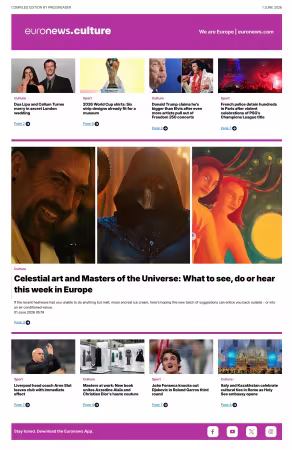 Euronews Culture and Sport Compiled Edition - 1 June 2026