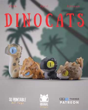Grumpii Art Toy – Dinocats – 3D Print Model
