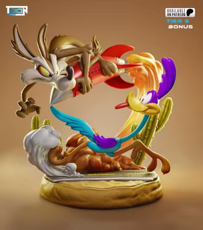 Toon Studio – Wile-E – Coyote and Roadrunner – 3D Print Model