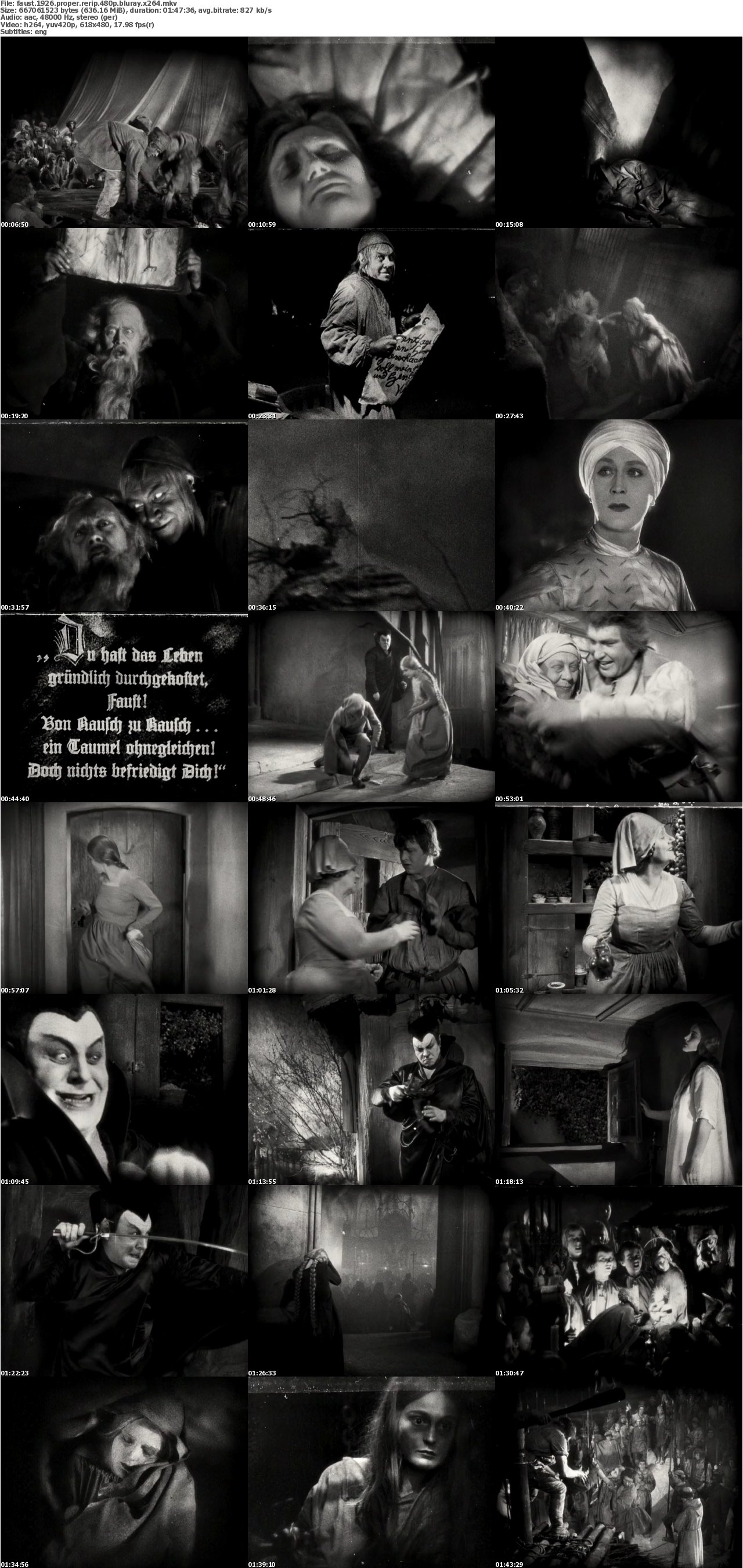 Faust 1926 PROPER RERiP 480p BluRay x264