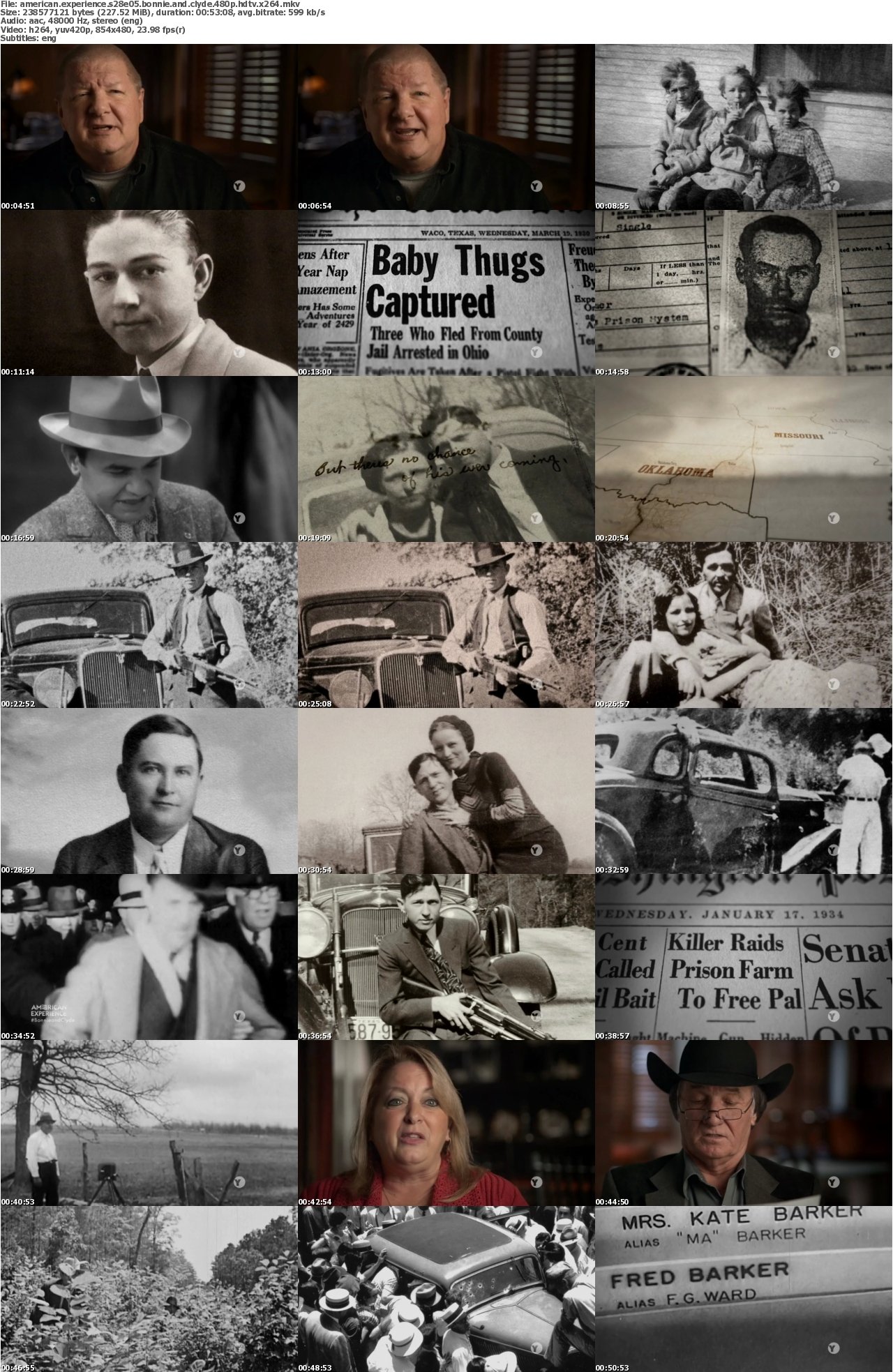 American Experience S28E05 Bonnie and Clyde 480p HDTV x264