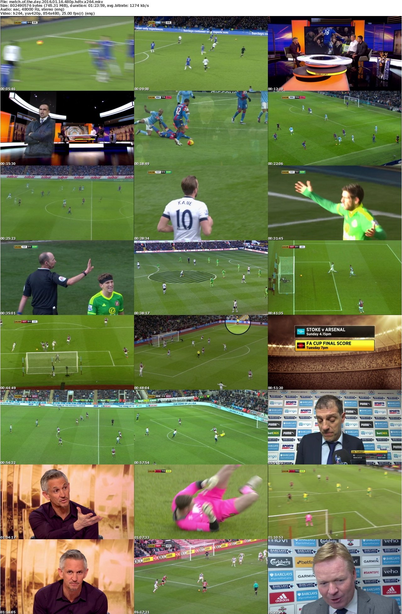 Match Of The Day 2016 01 16 480p HDTV x264