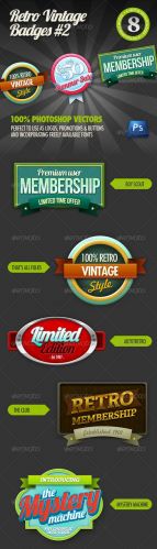 GraphicRiver 8 Retro Vintage badges #2