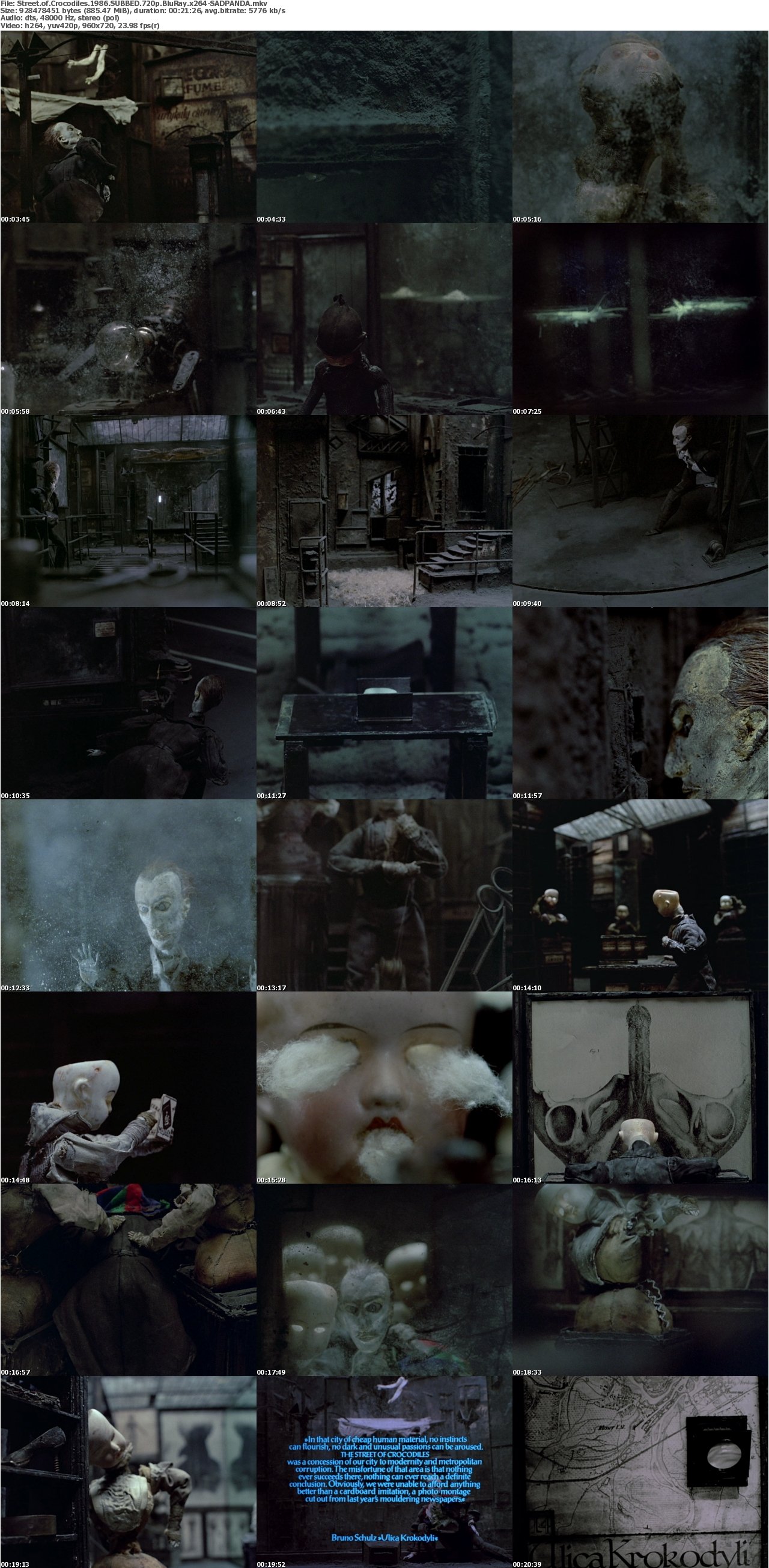 Street of Crocodiles 1986 SUBBED 720p BluRay x264-SADPANDA