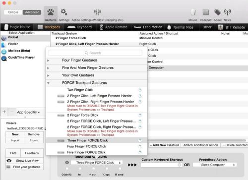 BetterTouchTool 1.54 MacOSX