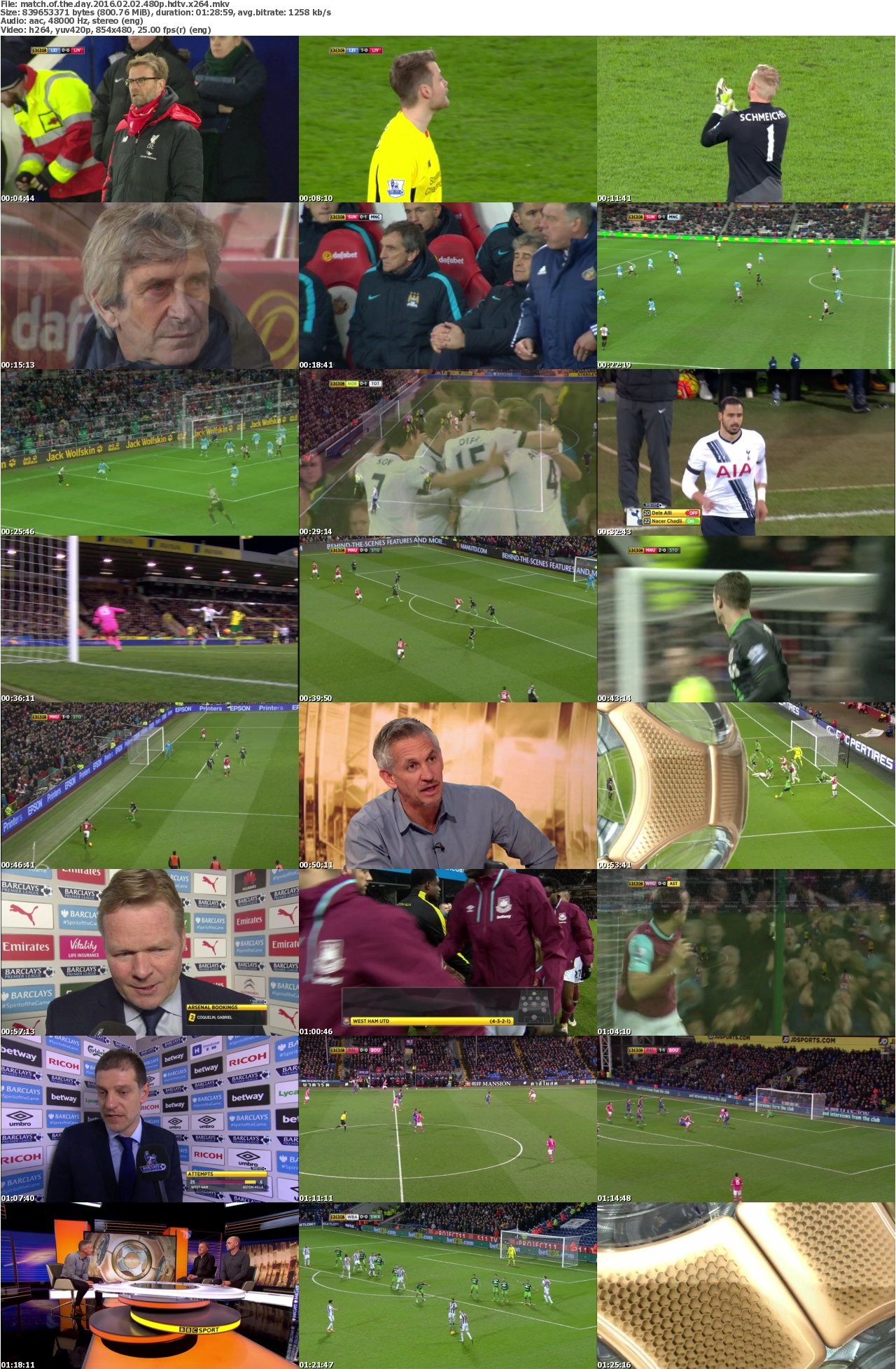 Match of the Day 2016 02 02 480p HDTV x264