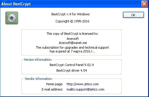 Jetico BestCrypt Container Encryption v9.02.9