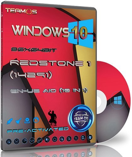 Windows 10 Redstone 1 (14291) En-Us (x86/x64) AIO 10in1 Pre-Activated