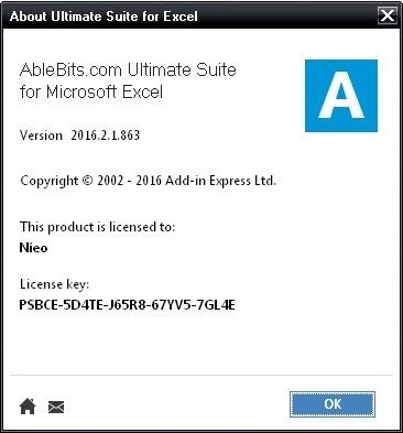 AbleBits Ultimate Suite for Excel 2016.2.1.863