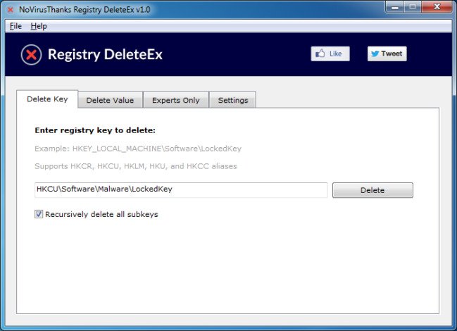 Registry DeleteEx v1.0 + portable