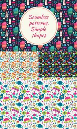 Creativemarket - Decorative toys seamless patterns