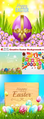 Vectors - Creative Happy Easter Backgrounds 2