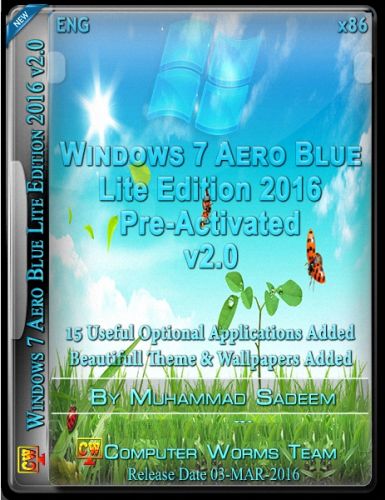 Windows 7 Aero Blue Lite Edition 2016 v2.0 (x86