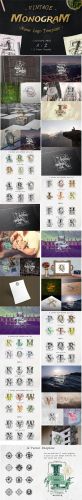 Creativemarket - Vintage Monogram Logo Complete Pack
