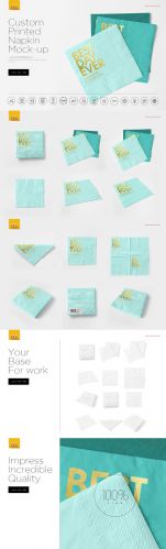 Creativemarket - Custom Printed Napkin Mock-up 