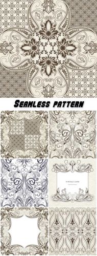 Seamless pattern with paisley, floral background with oriental motifs in pastel colors