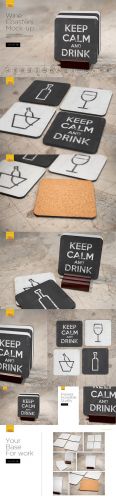 Creativemarket - Wine Coasters Mock-up