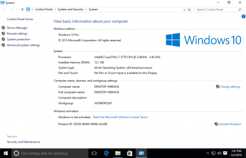 Windows 10 Professional Build 1511 En-us x64 March 2016