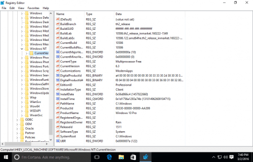 Windows 10 Professional Build 1511 En-us x64 March 2016
