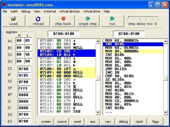emu8086 v4.08 