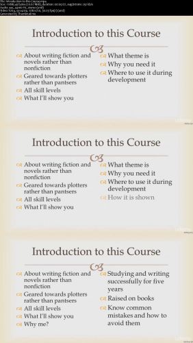 Creative Writing Novel Workshop - Success with Theme