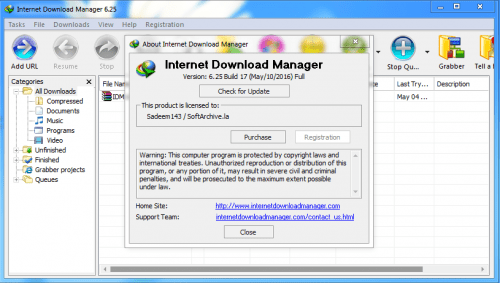 Internet Download Manager (IDM) 6.25 Build 17 + Silent CLEAN