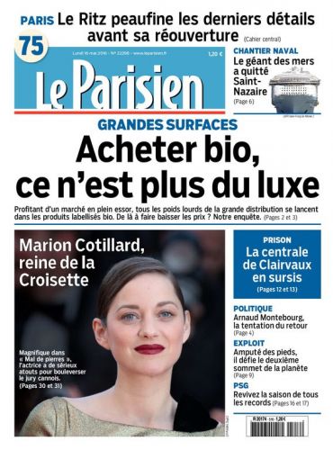 Le Parisien + Journal de Paris du lundi 16 mai 2016