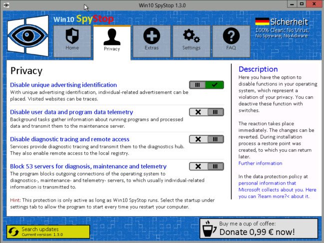 Win10 SpyStop 1.3.0.16137 + portable