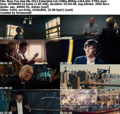 Now You See Me 2013 Extended Cut 1080p BRRip x264 AAC-ETRG