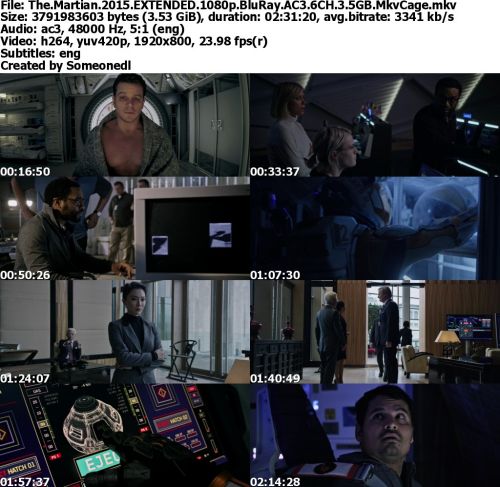 The Martian 2015 EXTENDED 1080p BluRay AC3 6CH 3 5GB MkvCage