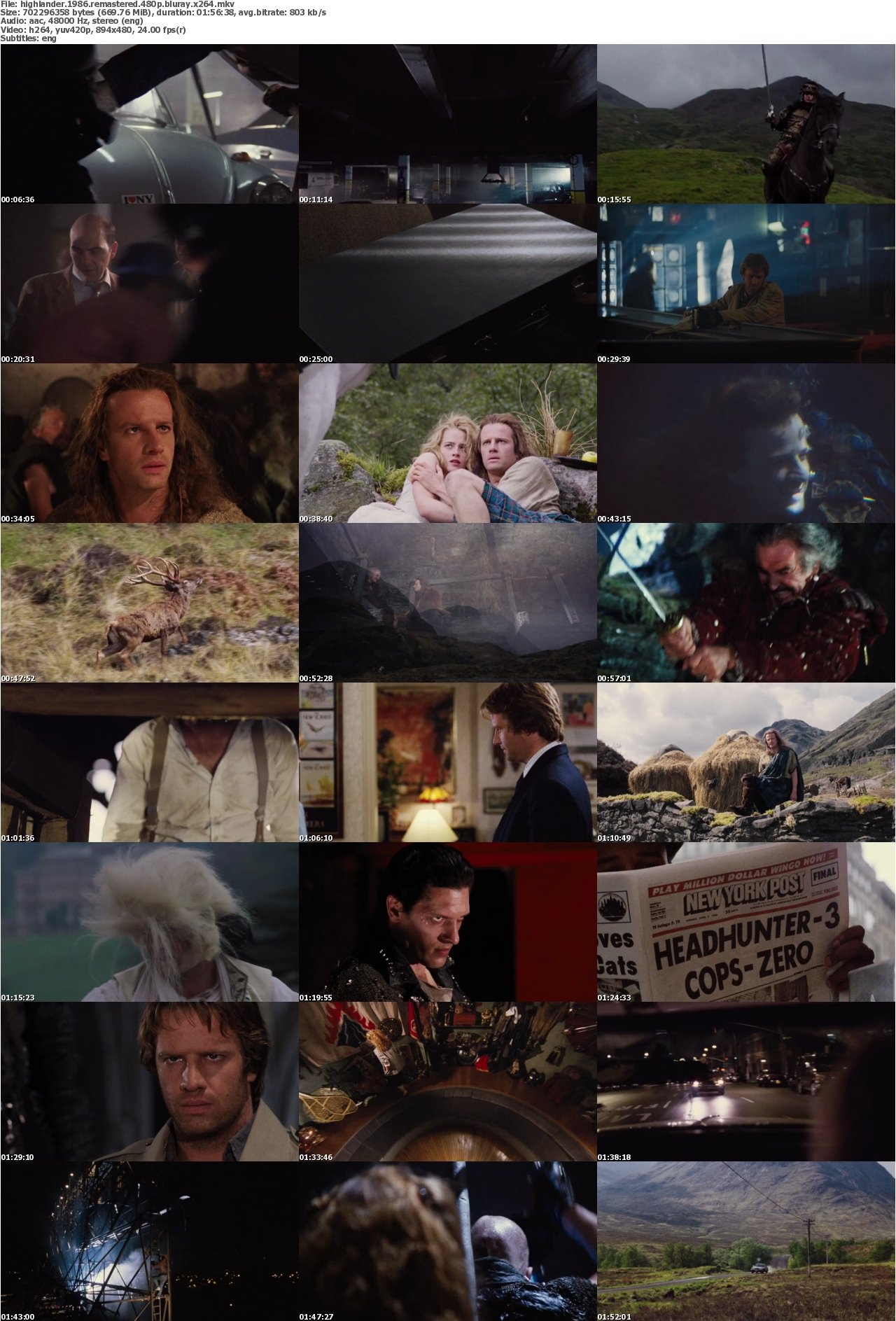 Highlander 1986 REMASTERED 480p BluRay x264