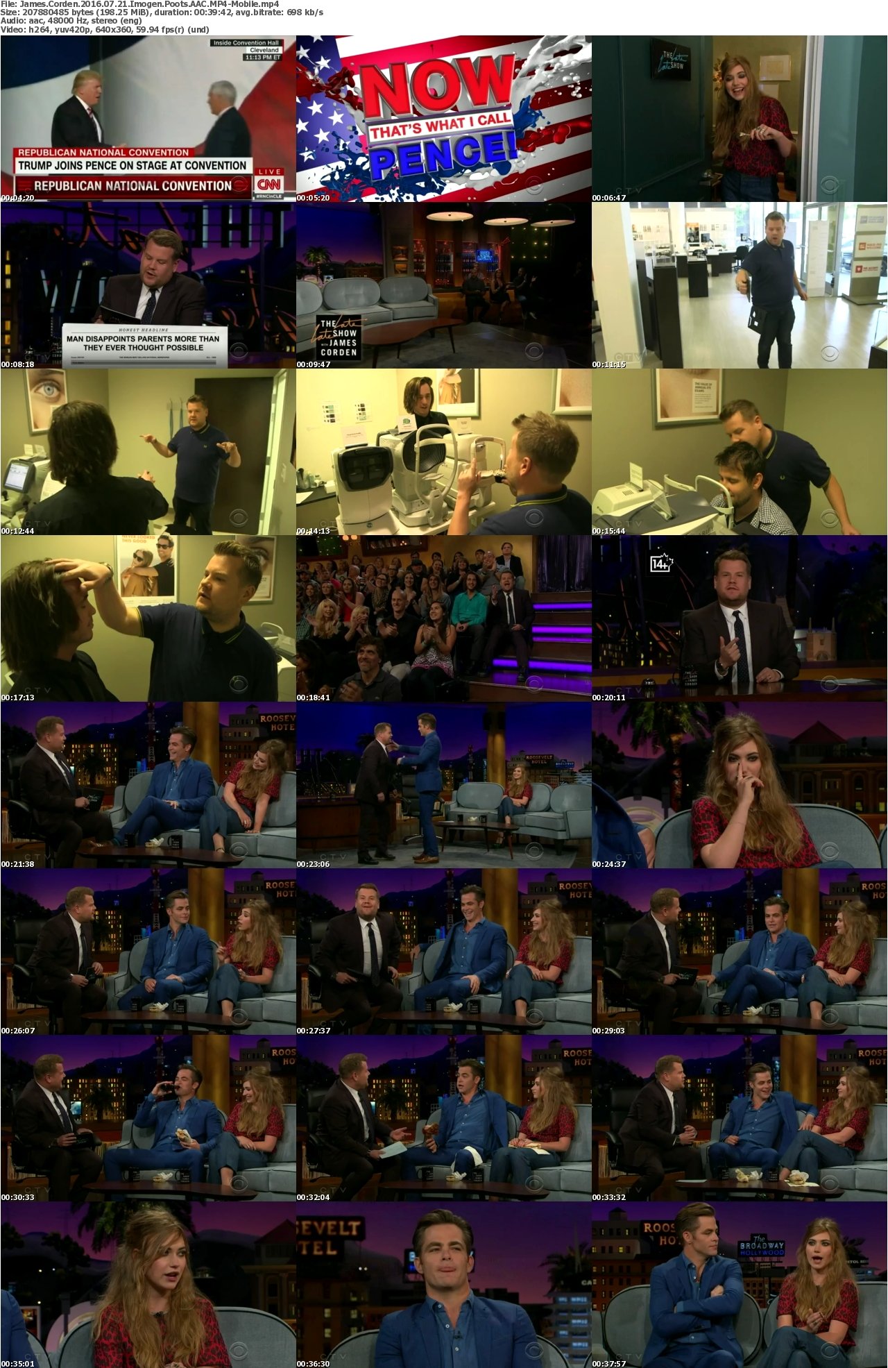 James Corden 2016 07 21 Imogen Poots AAC MP4-Mobile