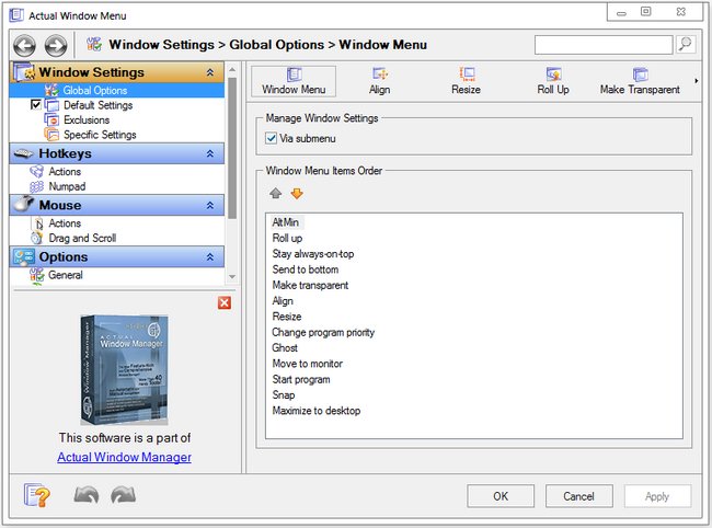 for android download Actual Window Menu 8.15
