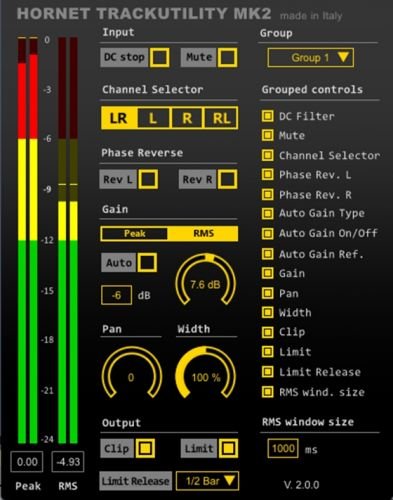 HoRNet TrackUtility MK2 VST VST3 AU RTAS AAX v2.0.0 RETAiL (WIN/OSX)