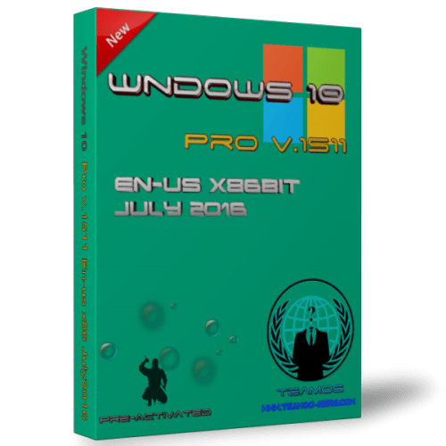 Windows 10 Pro v.1511 En-us x86 July 2016 Pre-Activated