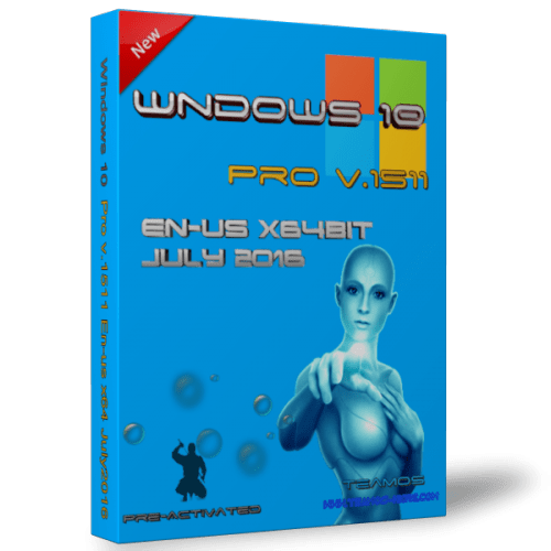 Windows 10 Pro v.1511 En-us x64 July 2016 Pre-Activated
