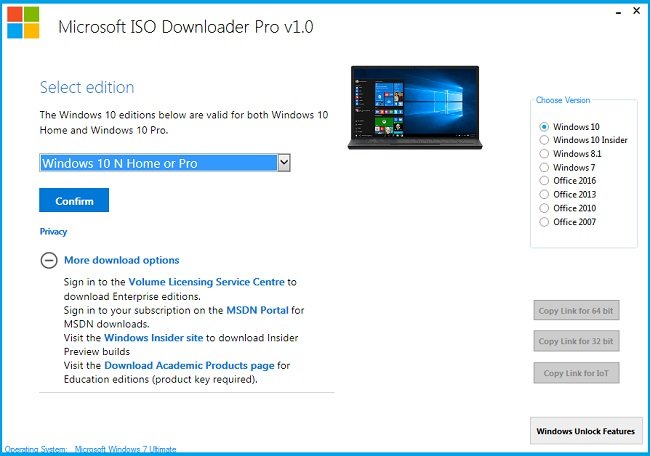Microsoft ISO Downloader Pro 1.0 Portable