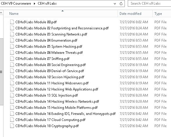 Certified Ethical Hacker (CEH) Version 9 Tool kit + PDF Slides