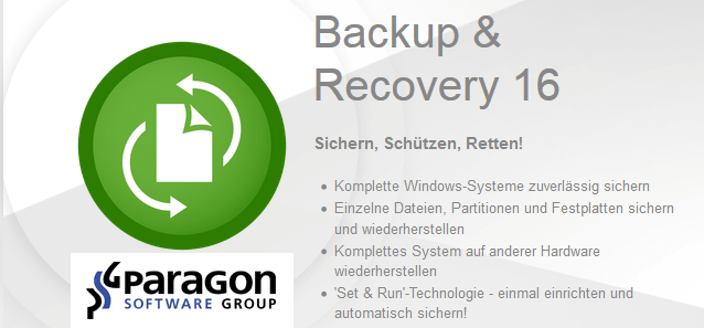 Paragon Backup &amp; Recovery 2016 Home v10.1.28.101 Deutsch/German