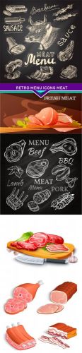 Retro menu icons meat