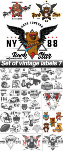 Set of vintage labels 7 