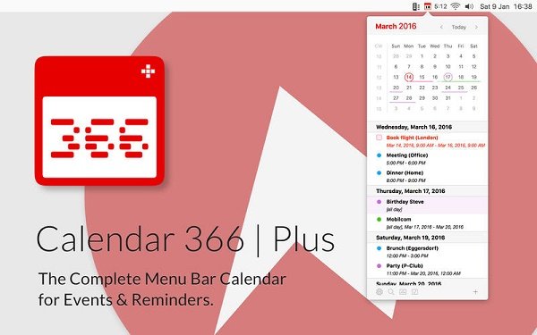 Calendar 366 Plus v1.4 macOS