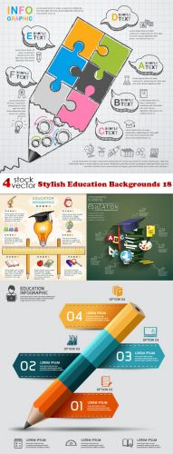 Vectors - Stylish Education Backgrounds 18