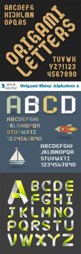 Vectors - Origami Shiny Alphabets 2