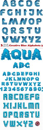 Vectors - Creative Blue Alphabets 3