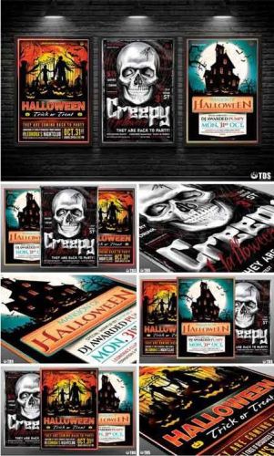 CreativeMarket - Halloween Flyer Bundle V7